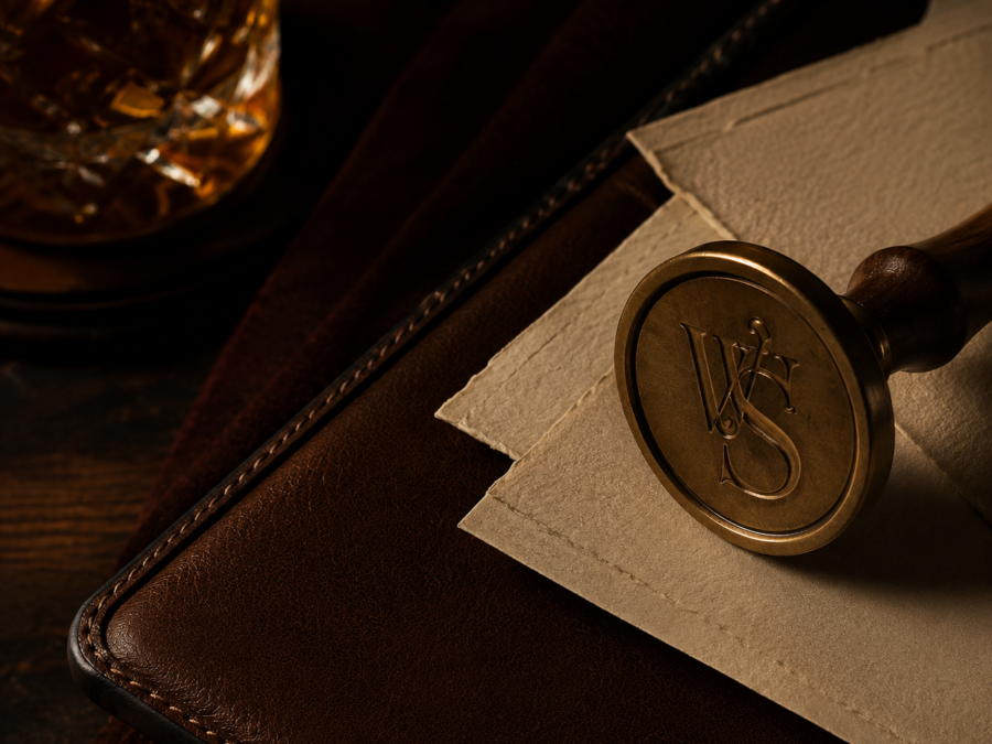 Still life editorial Words Society cu monograma WS
